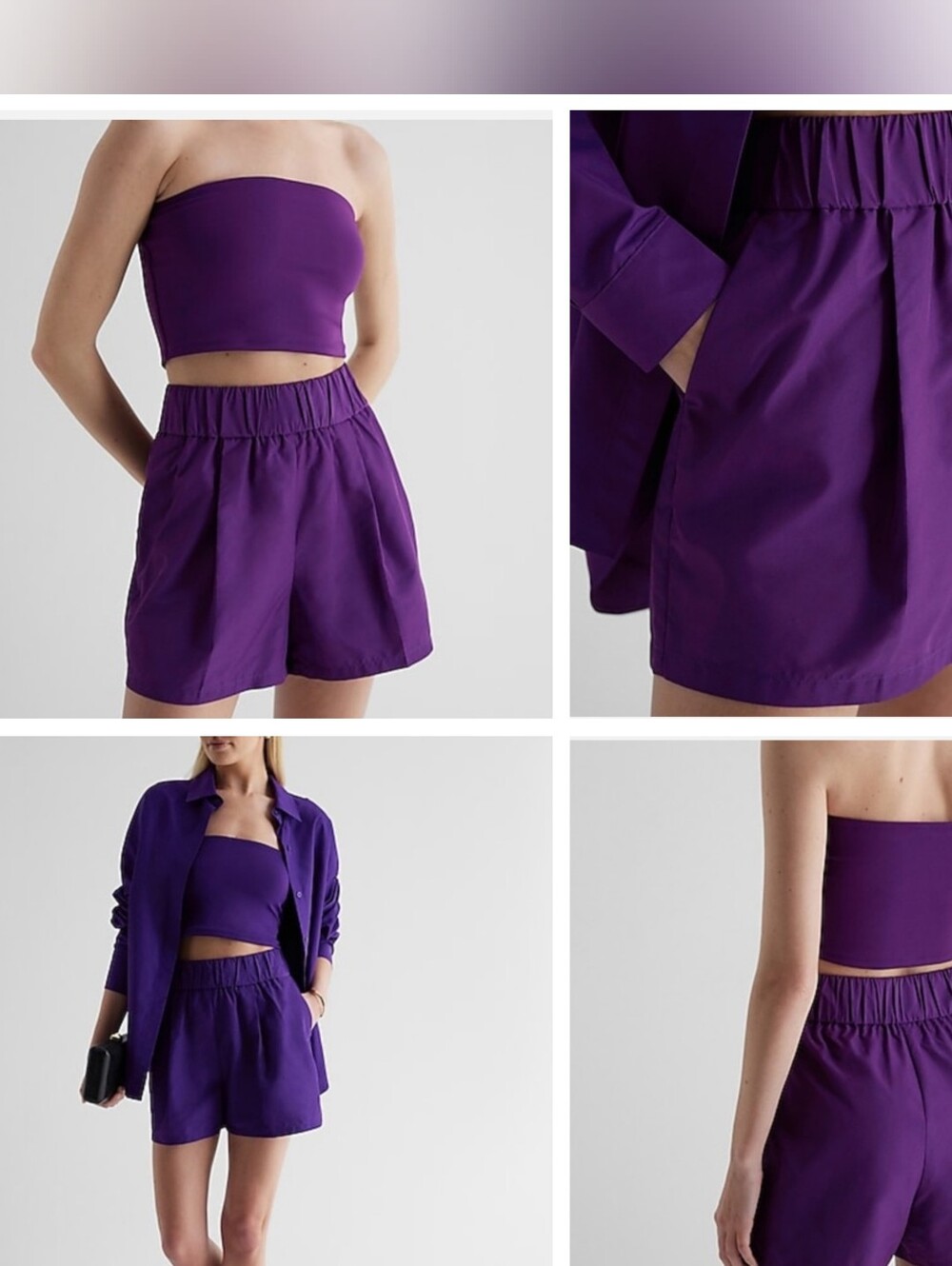 EXPRESS Purple Women's Elastic-Waist Shorts